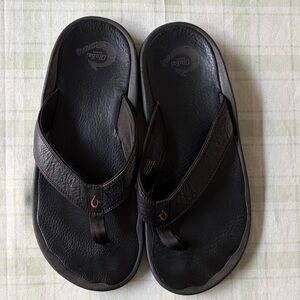 OluKai OHANA Men's Dark Brown Sandals